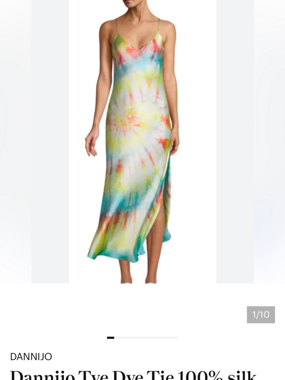 DANNIJO Multicolor Tie-Dye Silk Slip Maxi Dress